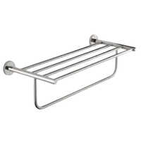 Ss Towel Rack - Stainless Steel, 24-inch Rectangular Design, Silver Color | Rust-proof, Glossy Finish, Powder Coated Protection