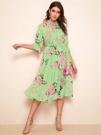 Ladies FlowerPrinted One-Piece Dress