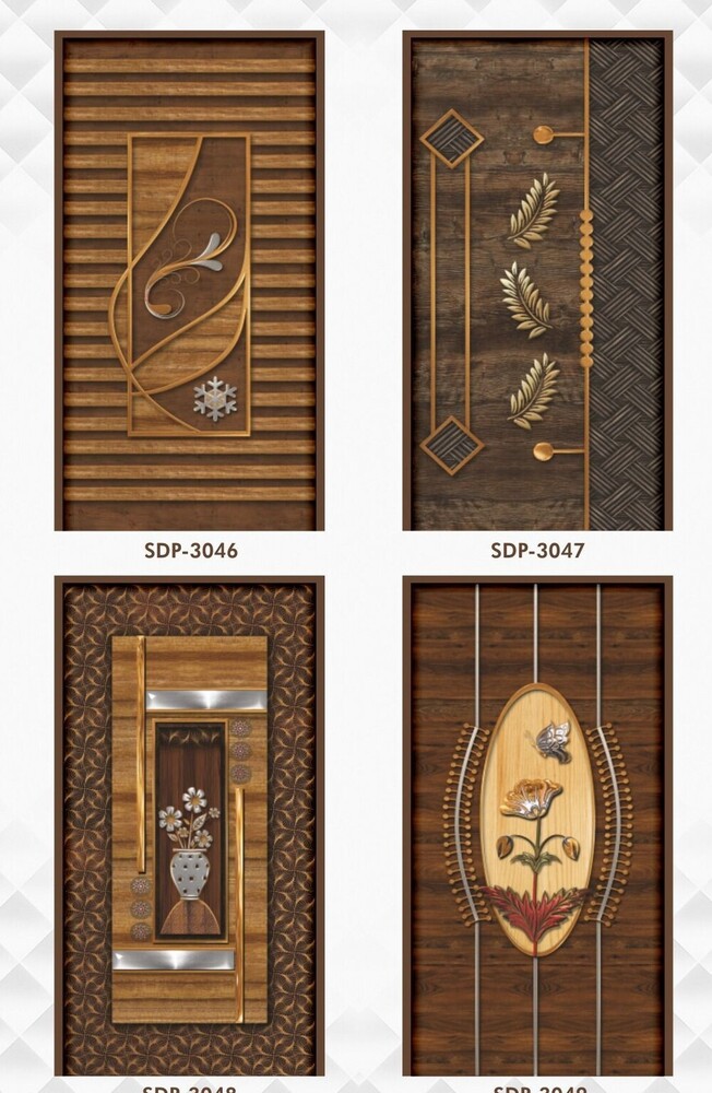 Door Skin Paper Print - Color: Brown With Black Accents