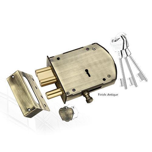 Iron Antique Door Lock - Finish: Glossy