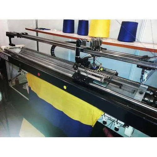 Industrial Semi Computerized Flat Knitting Machine - Color: Multicolor Paint Coated