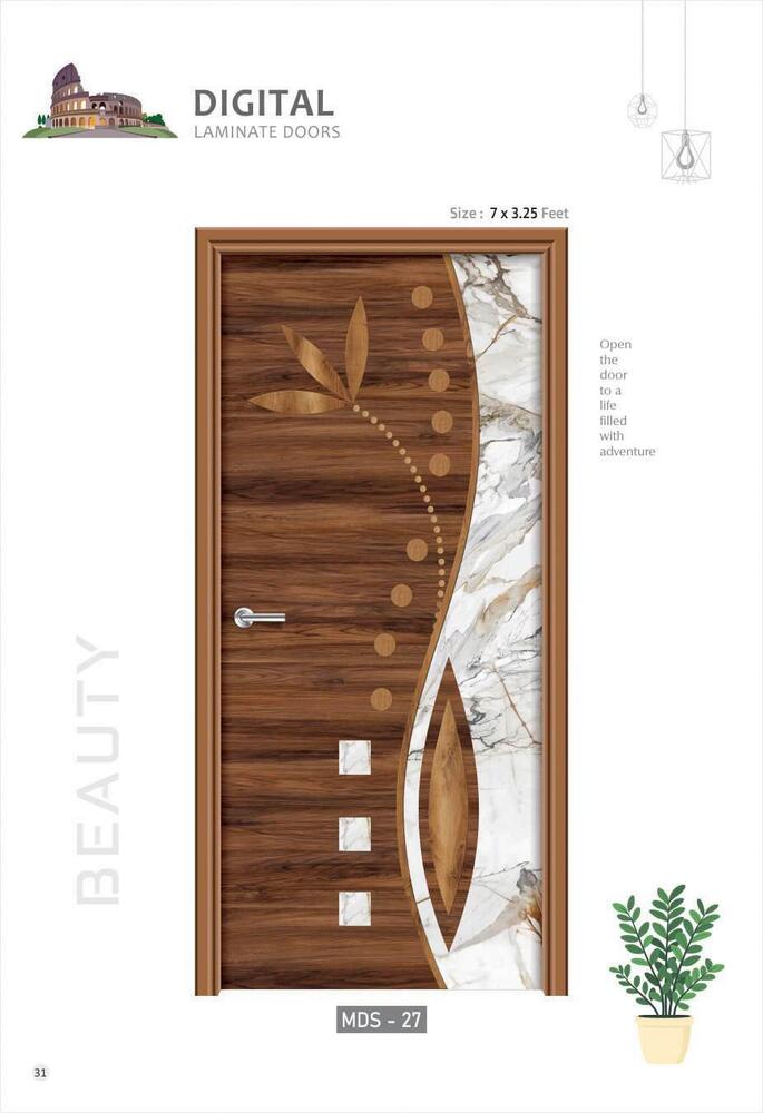 Designer Door Laminates - Laminate, 7x3.25 Ft | 0.82-0.85 Mm Thickness, Glossy & Matt Finish, Digital Print, Rivet Bag Packaging