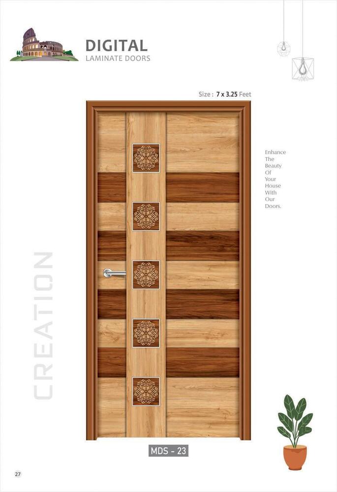 Designer Door Laminates - Laminate, 7x3.25 Ft | 0.82-0.85 Mm Thickness, Glossy & Matt Finish, Digital Print, Rivet Bag Packaging