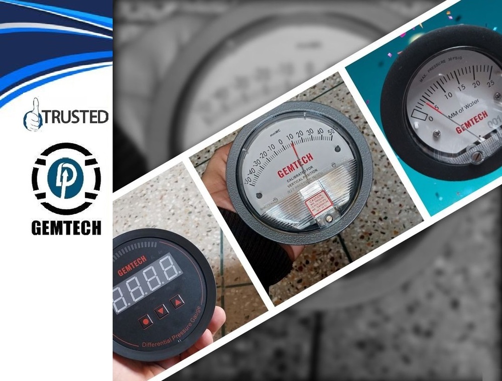 4 inch / 100 mm GEMTECH Differential Pressure Gauge Supplier From Kota Rajasthan