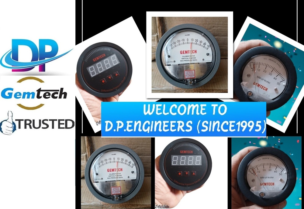 4 inch / 100 mm GEMTECH Differential Pressure Gauge Supplier From Kota Rajasthan