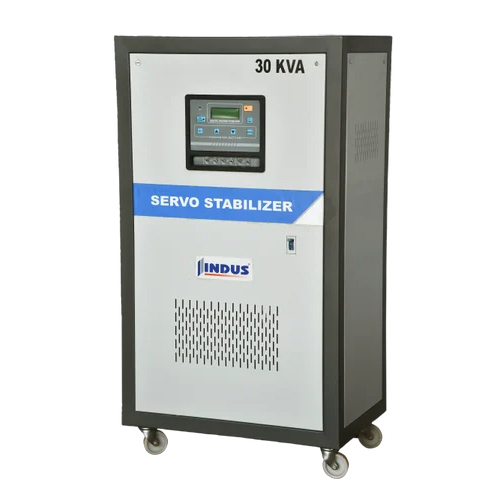 15 Kva इनपुट रेंज 310v-480v - आउटपुट 415v इंडस 3 फेज सर्वो कंट्रोल्ड वोल्टेज स्टेबिलाइज़र