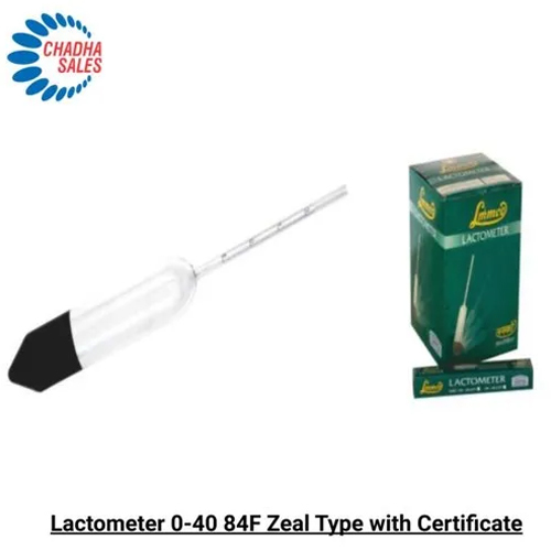 0-40 84F Zeal Type Lactometer With Certificate - Color: White