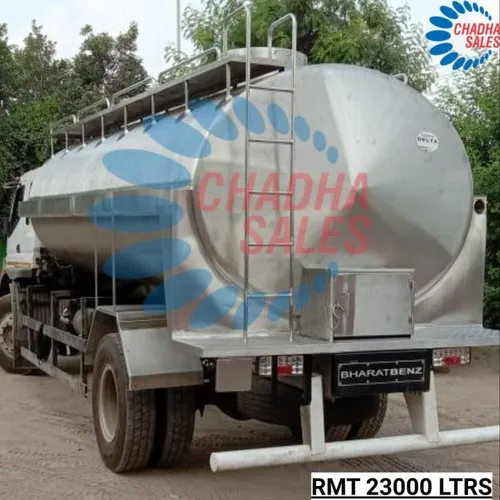 23000 Ltr Single Compartment Road Milk Tanker - Color: Silver