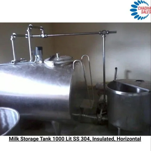 1000 Lit Ss 304 Milk Storage Tank - Color: Silver