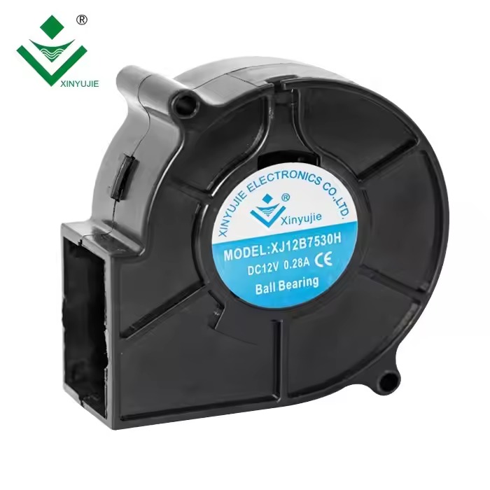 Blower Fan 7530 24v Dc Powerful Dc Cooling Fan With Superior Airflow And Low Noise Levels For Heavy Duty Machinery And Equipment - Color: Black