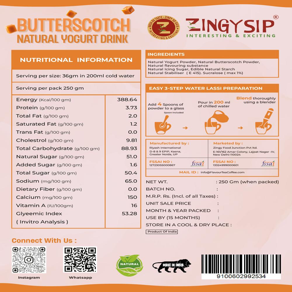 BUTTERSCOTCH NATURAL YOGURT DRINK