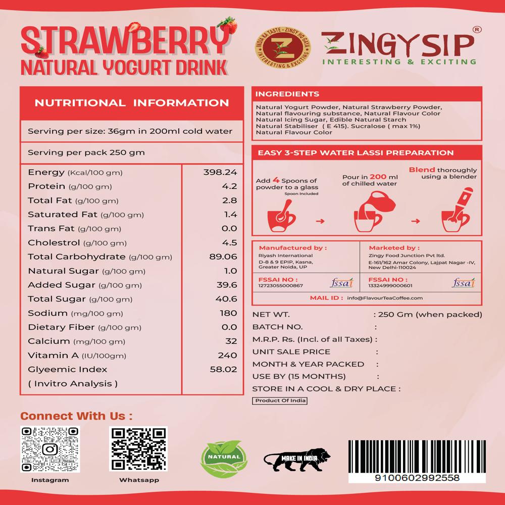 STRAWBERRY NATURAL YOGURT DRINK