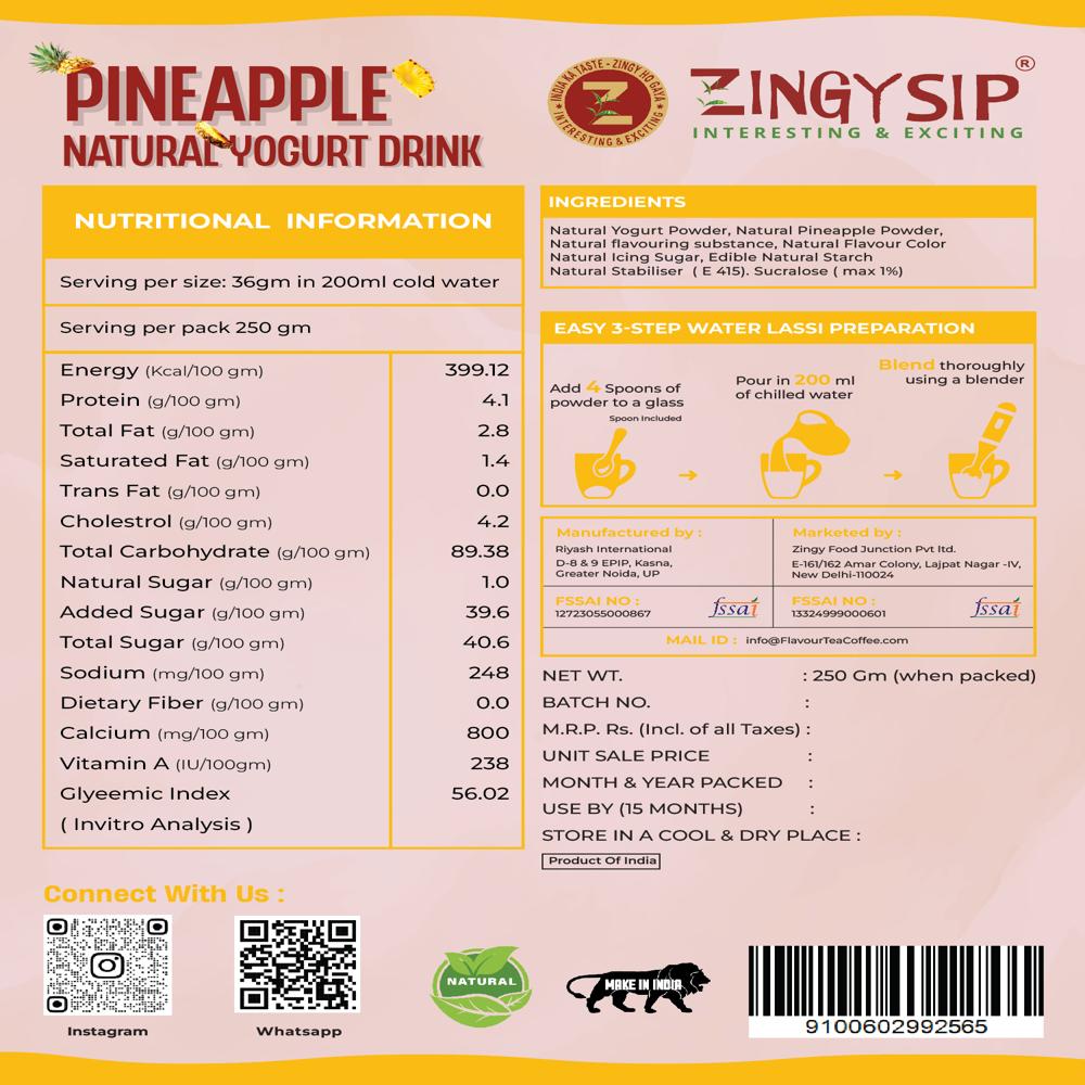 PINEAPPLE NATURAL YOGURT DRINK