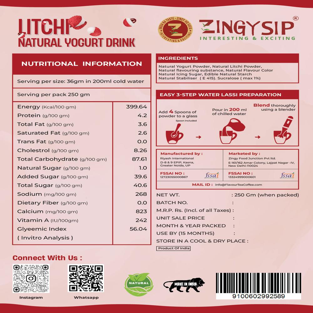 LITCHI NATURAL YOGURT DRINK