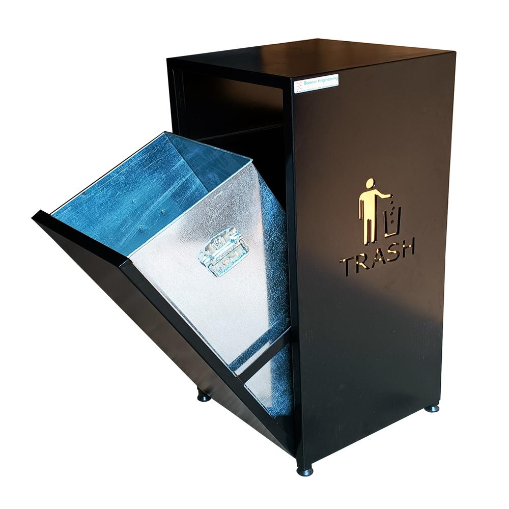 Outdoor Metal Trash Bin