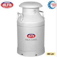 40 Ltr Aluminum Alloy Milk Can - Color: Silver