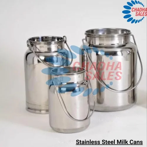 5 Ltrs Stainless Steel Milk Cans - Color: Silver