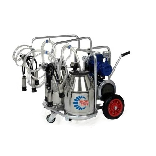 Bs4X Milking Machine Trolley Mounted Double Can And Cluster - Capacity: 30 Ltr