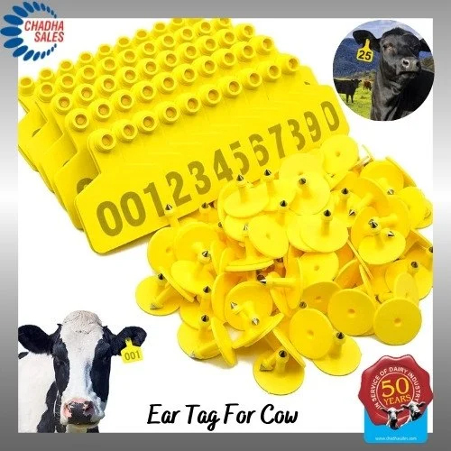 50 Mm Ear Tag Set - Color: Yellow