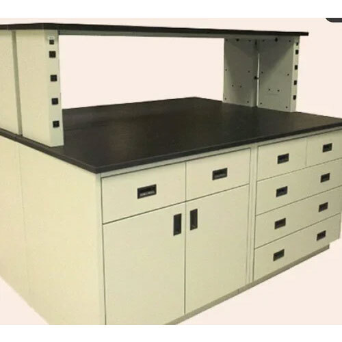 Crca Paint Coated Island Laboratory Bench - Color: White