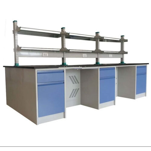 Mild Steel Laboratory Bench - Color: White And Blue