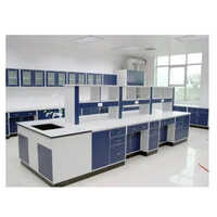 Laboratory Work Bench - Color: White And Blue