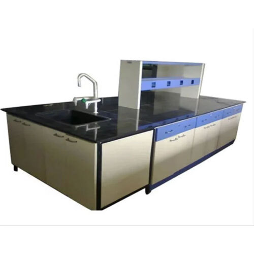 Modular Island Laboratory Benches - Color: White And Blue
