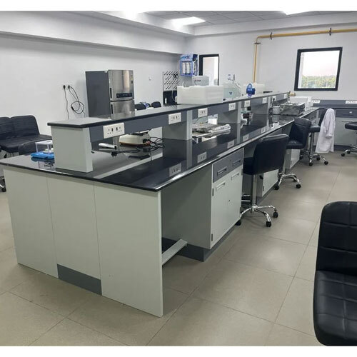 Modular Laboratory Workstations - Color: White And Blue