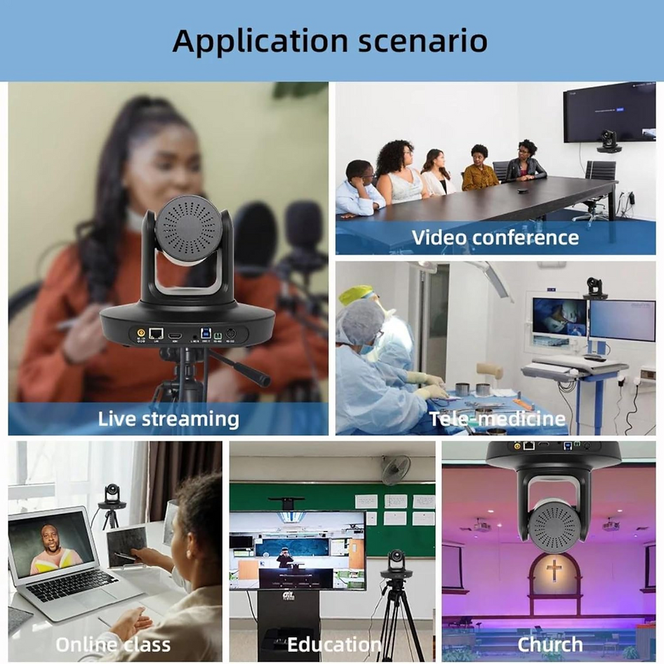 VIDEOCAST VC90A 10X 4K AI Tracking PTZ Camera for Online Teaching, Worship etc