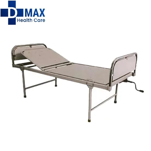 Hospital Semi Fowler Bed - Mild Steel, Different Sizes, Silver Finish | Manually Operated, Ideal for Healthcare Environments, Warranty Included