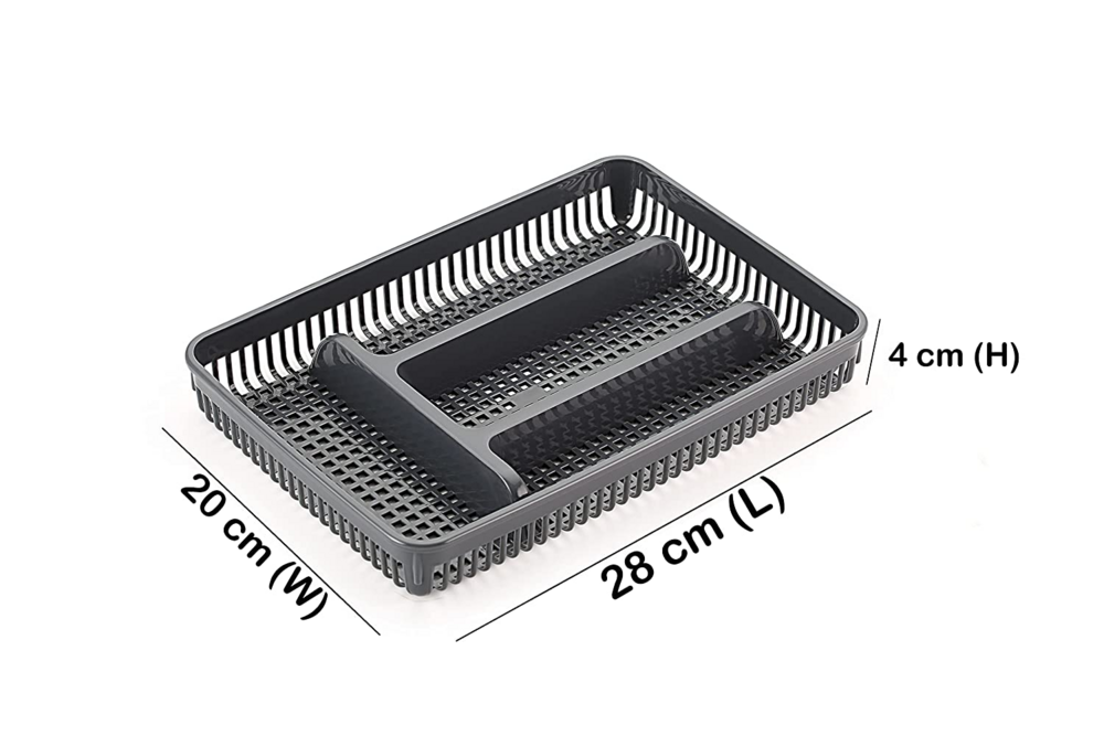 Plastic Organizer Tray - Durable Plastic Material, 28x20x4 Cm Size | Ideal For Kitchen, Bathroom, Office Organization, Standard Design
