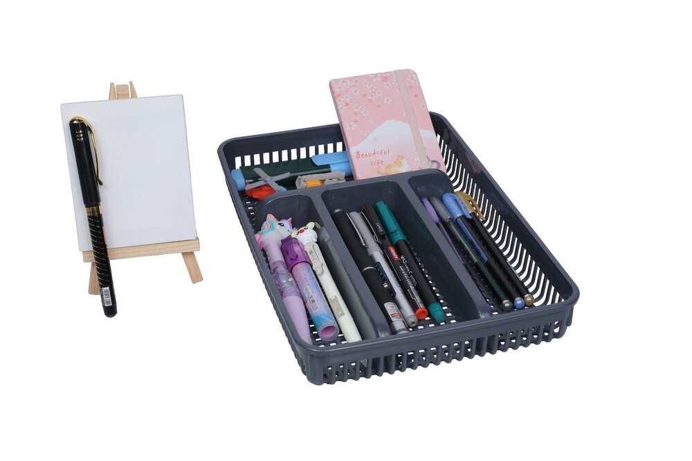 Plastic Organizer Tray - Durable Plastic Material, 28x20x4 Cm Size | Ideal For Kitchen, Bathroom, Office Organization, Standard Design