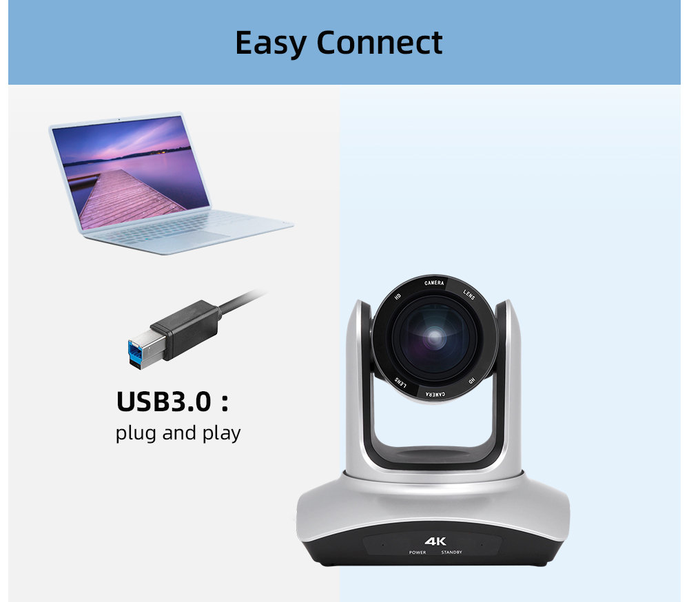 Videocast 4K UHD VC 80 PTZ Camera with AI Human Tracking