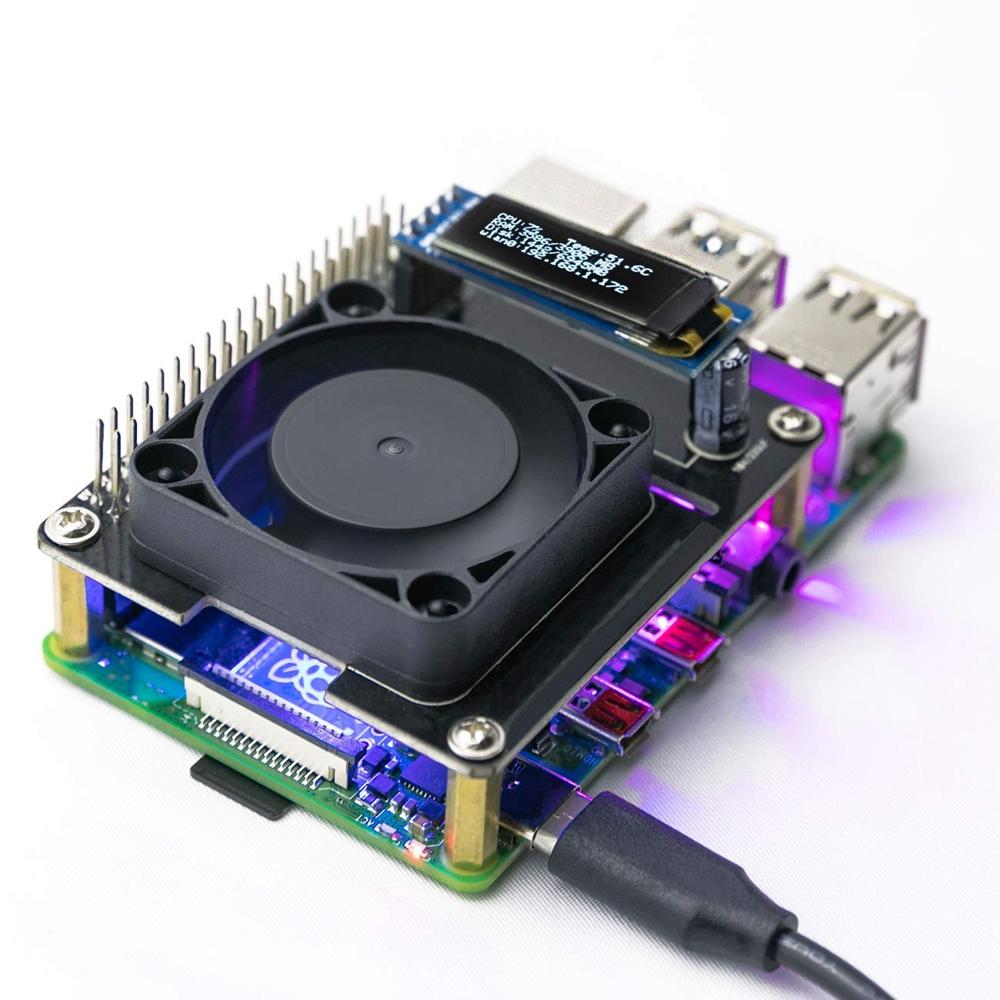 Raspberry Pi Cooling Fan Hat with GPIO Expansion Board DC 5V 0.2A with LED for Raspberry Pi 4B / 3B+ / 3B / 3A+ 
