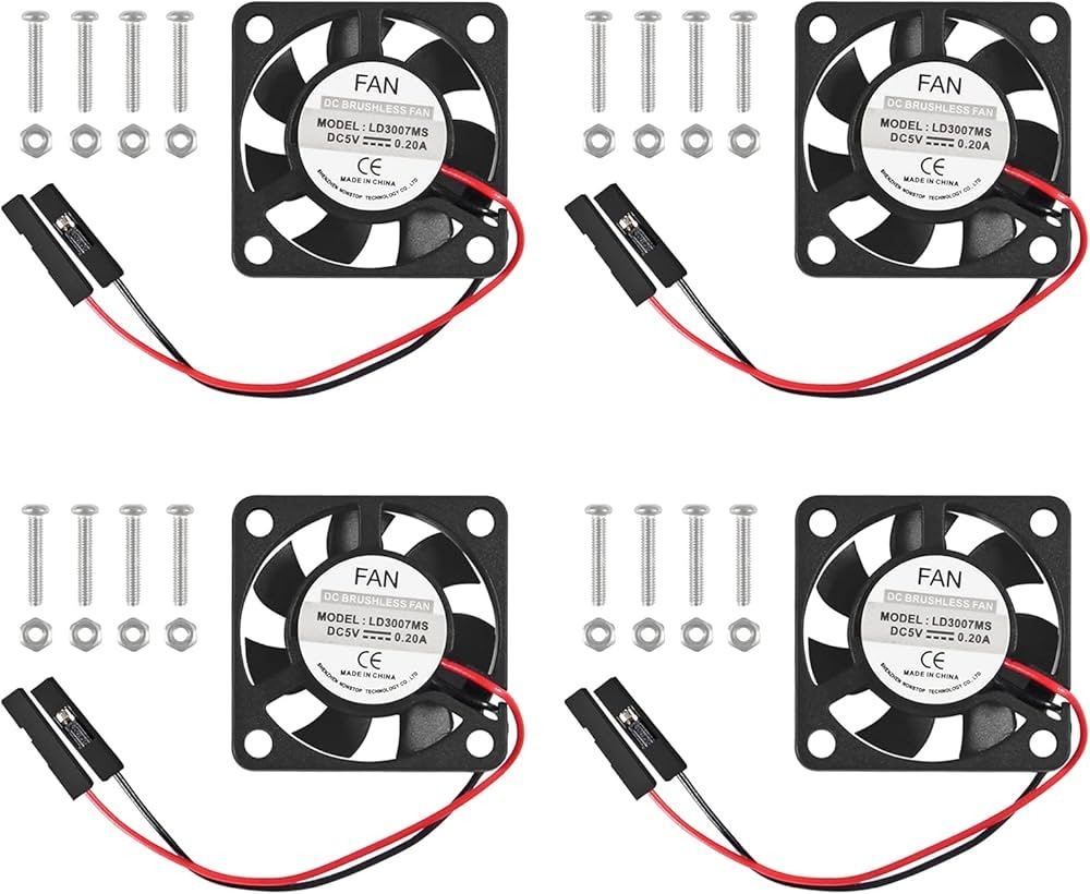 Raspberry Pi Cooling Fan 30x30x7mm Raspberry Pi Fan 5V 0.2A Small Cooling Fan for Raspberry Pi 3/4 Model B/B+  