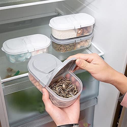 2 Way Food Storage Container - Plastic, Rectangular, Grey | Eco-friendly, Smooth Surface Finish, Two Separate Compartments For Organized Storage