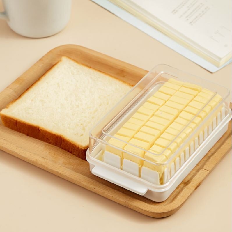Cheese Butter Box With Cut Shape - Plastic, Rectangular, Transparent | Eco-friendly, Smooth Surface Finishing, Sleek Kitchen Storage Solution