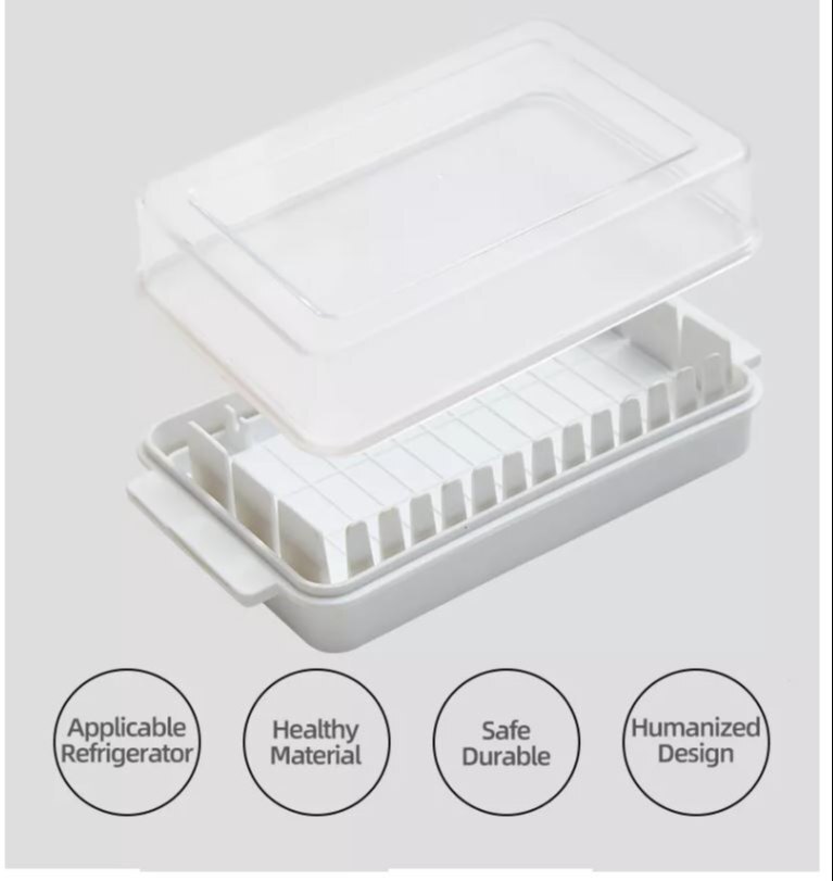 Cheese Butter Box With Cut Shape - Plastic, Rectangular, Transparent | Eco-friendly, Smooth Surface Finishing, Sleek Kitchen Storage Solution
