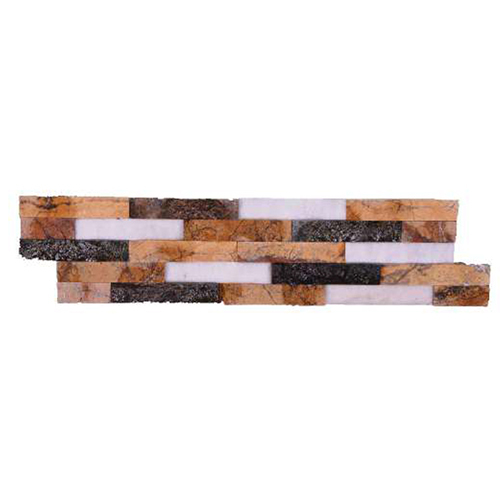 Natural Embossed Stone Wall Mural - Color: Black White Brown