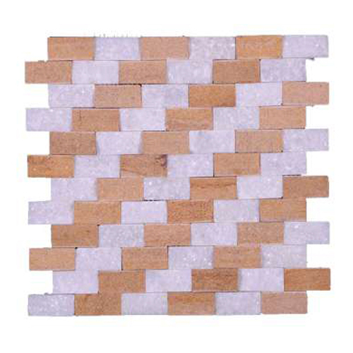 Natural Elevation Stone Wall Mural - Color: White Brown