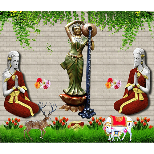 2X2 Welcome Lady Poster Tiles - Color: Multi Color