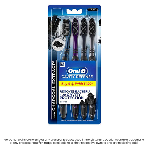 ओरल-बी कैविटी डिफेंस चारकोल मीडियम टूथब्रश