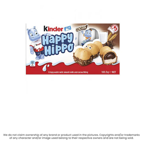 Kinder Happy Hippo Cocoa Cream Biscuit - Fat Content (%): 99 Percentage ( % )