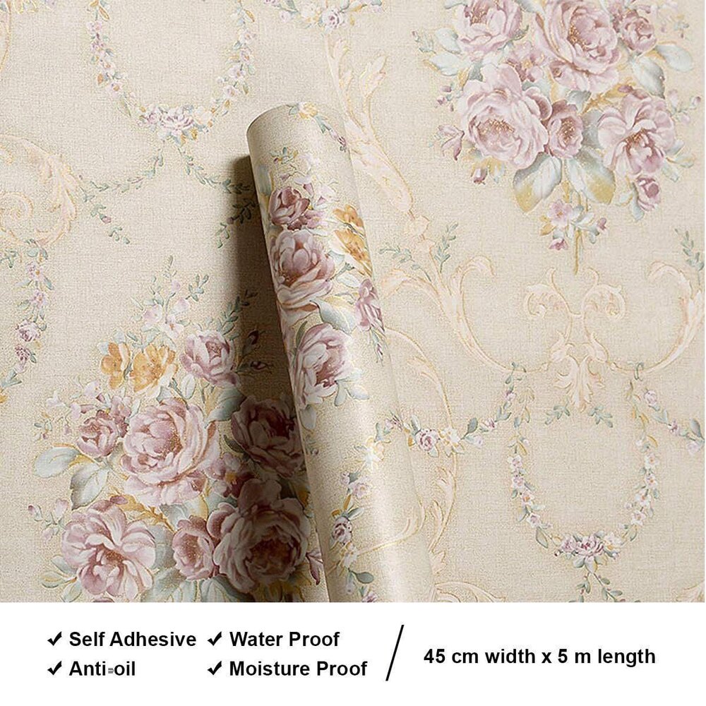 Vintage Floral Peel And Stick Wallpaper