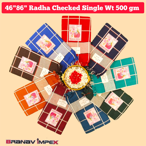 Radha Checked Single Bedsheet