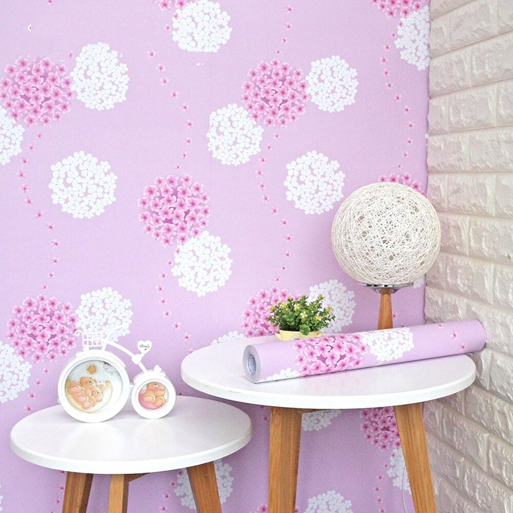 PVC Pink Blossom Peel Off Stickers WallPaper
