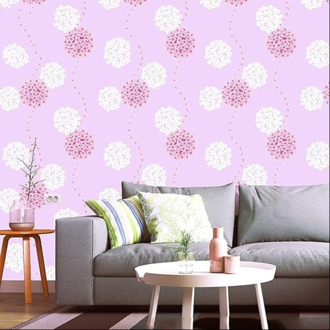 PVC Pink Blossom Peel Off Stickers WallPaper