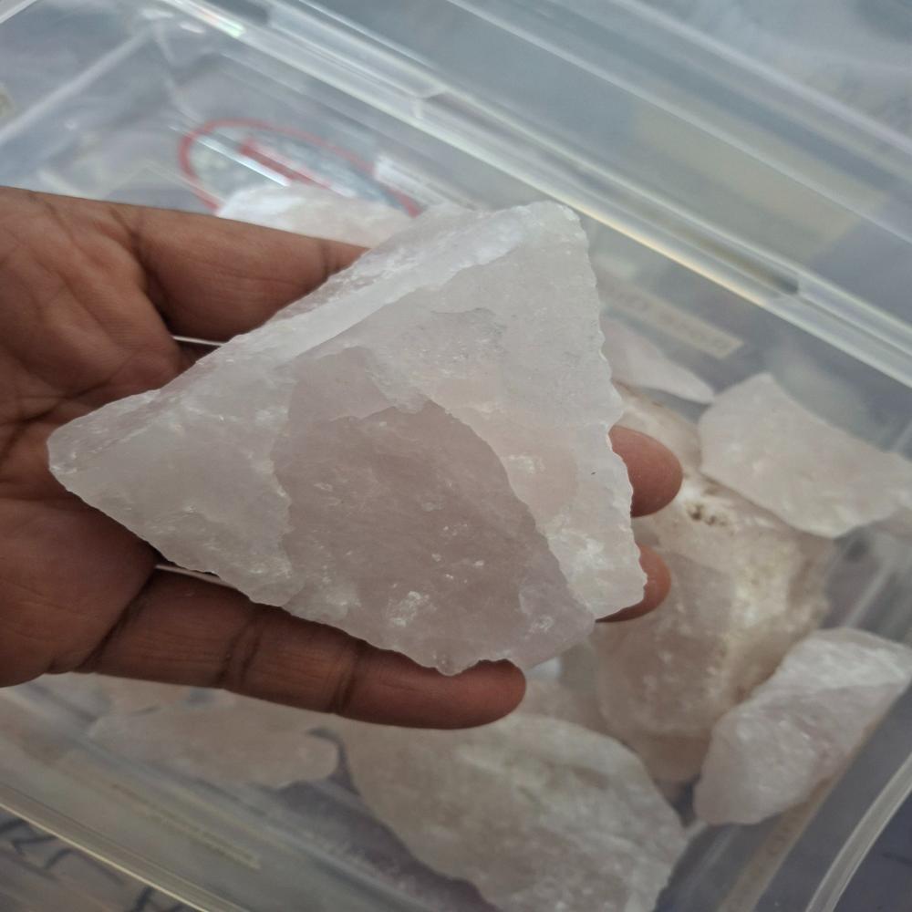 Natural Rose Quartz Rough Stones - Color: White