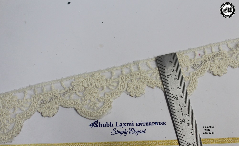 Off White &Embroidery Lace - Design: Embroidery