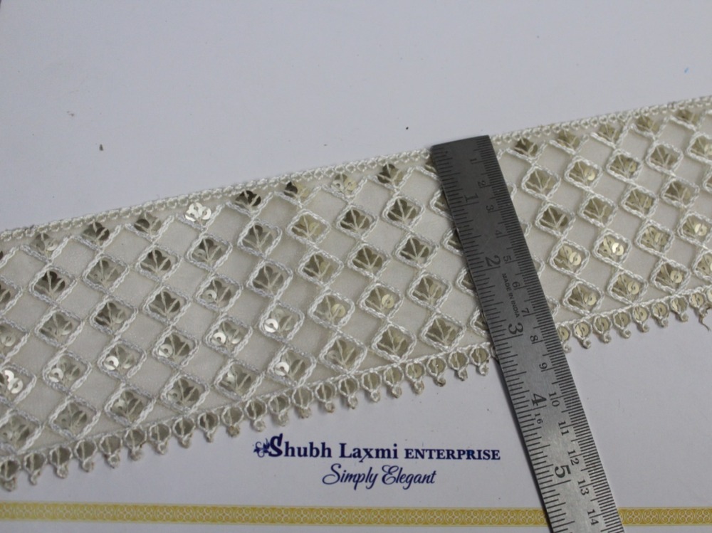 Embroidery ,Sequence Lace - Color: Off Wihte